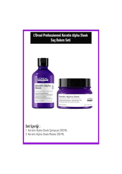 Loreal Professionnel Keratin Alpha Sleek Saç Bakım Seti 300 Ml