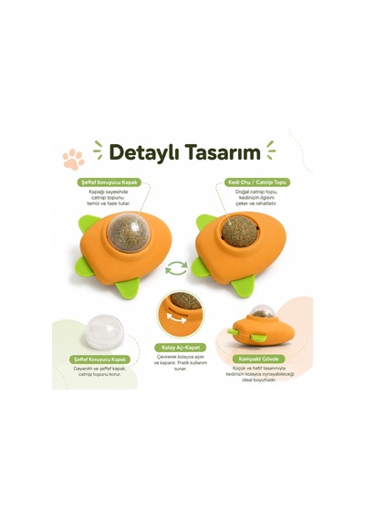 Sogud Kedi Nanesi Oyuncağı - Kedi Otu İçeren 360 Dönen Catnip Topu - Duvara Yapışan Yalama Ve Isırma Oyuncağı - Şeffaf Kapaklı Avokado Tasarım - Ev Kedileri İçin Aktivite Ürünü 1 Adet