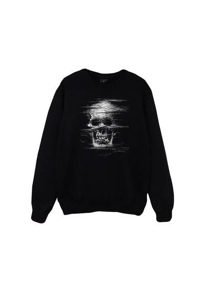 Kuru Kafa Baskılı Sweatshirt Siyah