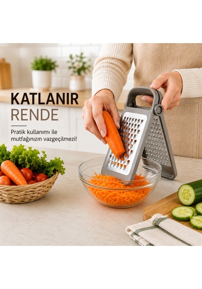 Sariva Home Katlanır Rende Ayrılabilir 2 Parçalı Çift Fonksiyonlu Kompakt Tasarım Pratik Mutfak Rendesi Sariva Home Koyu Yeşil