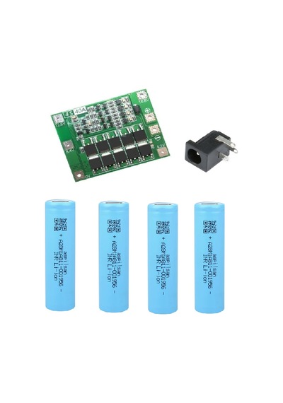 4 Adet Aspilsan Li-ion, 4s 40a Bms. Ve 5,5x2,5 Dişi Soket
