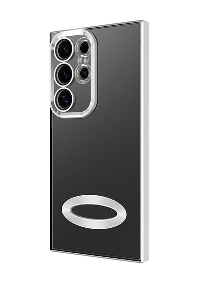 Zore Galaxy Uyumlu S24 Ultra Kılıf Kamera Korumalı Logo Gösteren Omega Kapak - Siyah Siyah