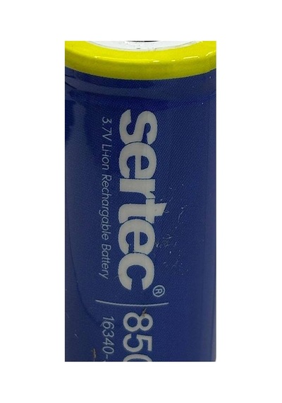 Sertec 3.7v Li-ion 16340 - 850 Mah 3c Başlı Şarjlı Pil Evimdeyokyok
