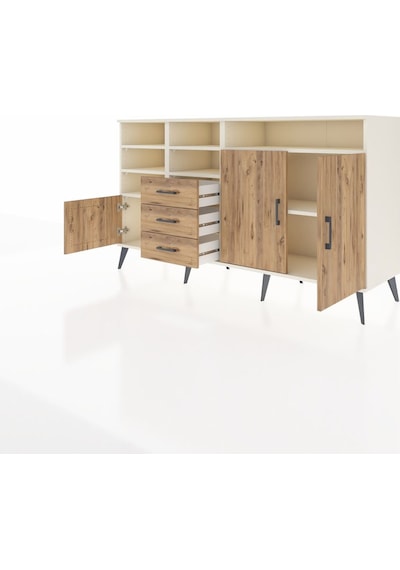 Kronos Konsol 7 Raflı 3 Çekmeceli 3 Kapaklı 176x59x99 Aytaşı-çam Aytaşı-çam