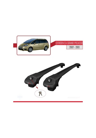 Citroen C4 Grand Picasso 2007-2013 Arası İle Uyumlu Ace-1 Ara Atkı Tavan Barı Siyah