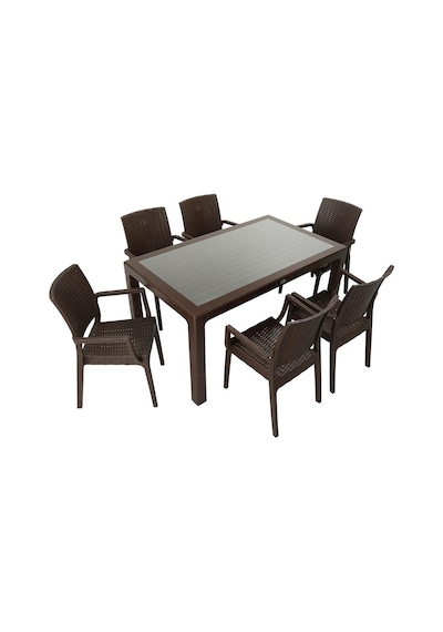 Depootoptan Mandella Elit Rattan 90 x 150 CM Elit Koltuk Camlı Masa Takımı Kahvere Depootoptan Mandella Elit Rattan 90 x 150 CM Elit Koltuk Camlı Masa Takımı Kahvere