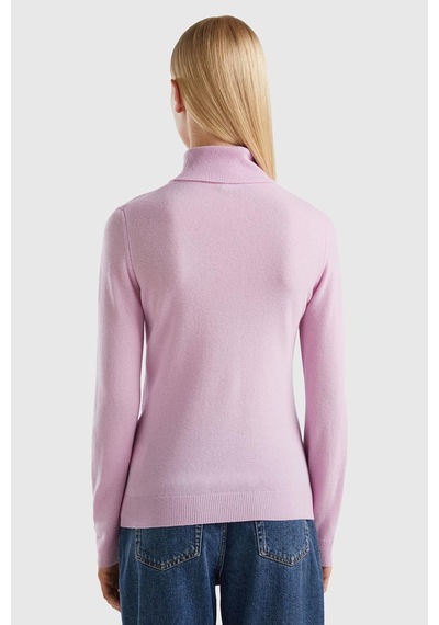 United Colors of Benetton Bn Dik Yaka Merino Kazak Sütlü Kahve