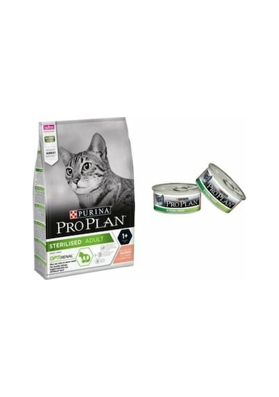 Pro Plan Sterilised Somonlu Maması 3 Kg + Sterilised Yaş Mama 2x85 G