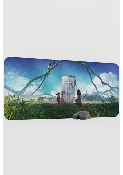 Suzume Anime V5 - 90x40 Xxl Gaming Kauçuk Kaymaz Taban Mouse Pad Fare Altlığı