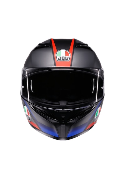 Agv K3 Mplk Strıga Matt Black Blu Red Kapalı Kask Renkli