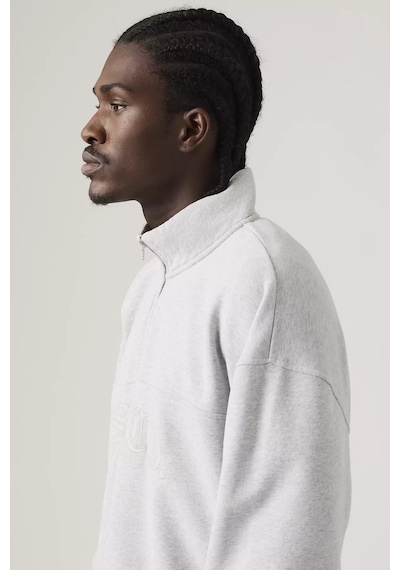 Levi's Erkek Açık Gri Bol Kesimli Yarım Fermuarlı Sweatshirt 005hs-0004-13088 Gri