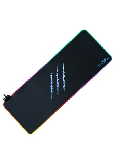 Raptor Xxl 90x40cm Mikrofiber Yüzey Kaydırmaz Kauçuk Zemin 360 Rgb Dikişli Xxl Mousepad - Siyah