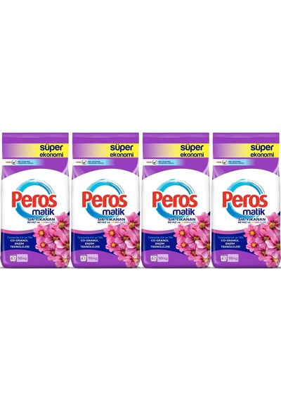 Peros Matik Toz Çamaşır Deterjanı 40kg Yıldız Çiçeği Beyaz-renkli