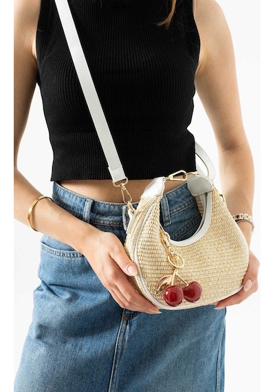 By-kuss Cherry Woven Omuz Çantası Siyah