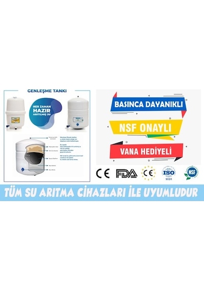 Sulook Ihlas Aura Cebilon 3,2 Galon Nsf Onaylı Metal Su Arıtma Tankı