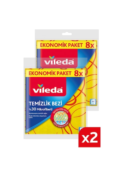 Vileda 30% Mikrofiberli Mutfak Bezi 2 x 8'li