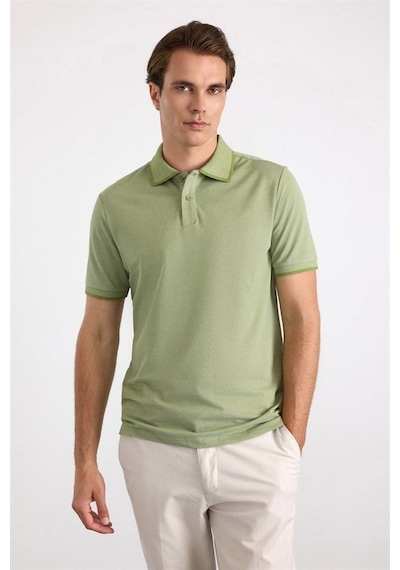 Süvari Su Yeşili Regular Düz Baskısız Pike Polo Yaka Tişört Sts1014000007-y01