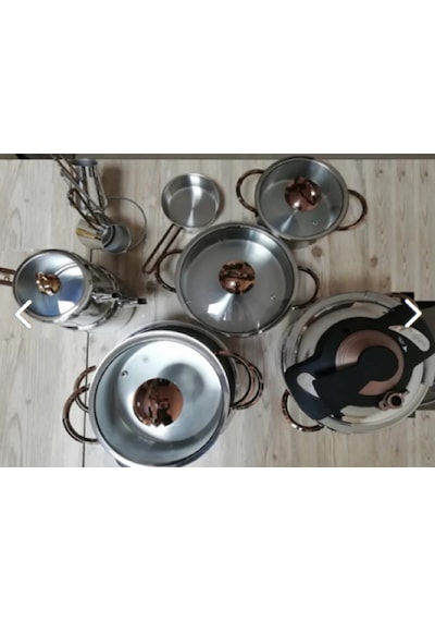 Oms 18 Parça Silindir Set Ezme Çelik Kulp 1087 Bakır
