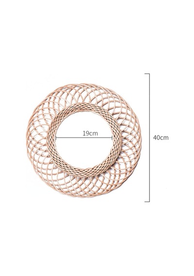 Rattan Yuvarlak Ayna 740g Haki Rattan Yuvarlak Yepyeni Kahverengi