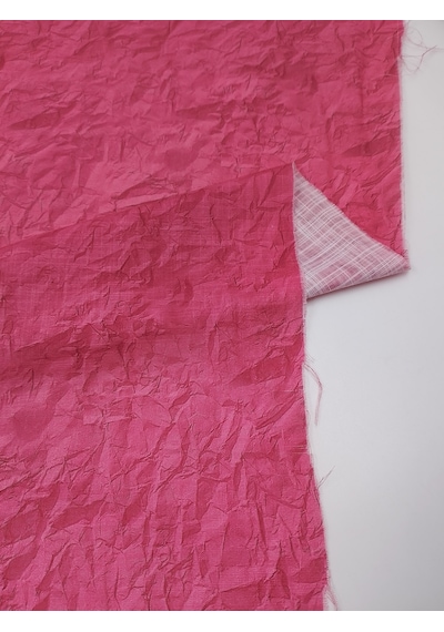 Desenli Bambu Keten Kumaş Pembe