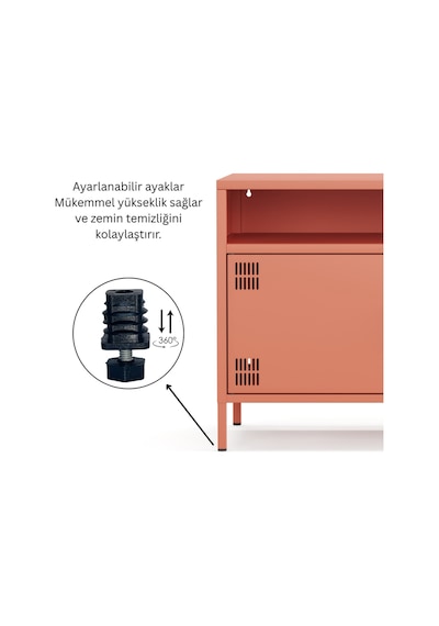 Pera Tv Ünitesi, Tv Dolabı,2 Kapaklı, Açık Raflı 100,50 X 40 X 64,50 Cm Ral 3022 Somon Pera Tv Ünitesi, Tv Dolabı,2 Kapaklı, Açık Raflı 100,50 X 40 X 64,50 Cm Ral 3022 Somon
