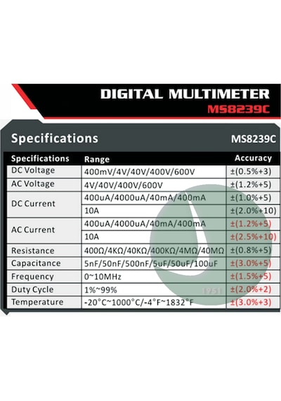 Mastech Ms8239c Dijital Multimetre Mastech Ms8239c Dijital Multimetre