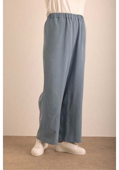 Aker İndigo Beli Lastikli Cotton Pantolon İndigo İndigo