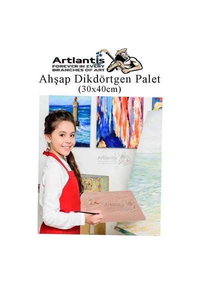Ahşap Dikdörtgen Palet Naturel 20x30 Cm 1 Adet Orta Boy Ahşap Boya Paleti Resim Boyama Tepsisi Akrilik Guaj Karışt