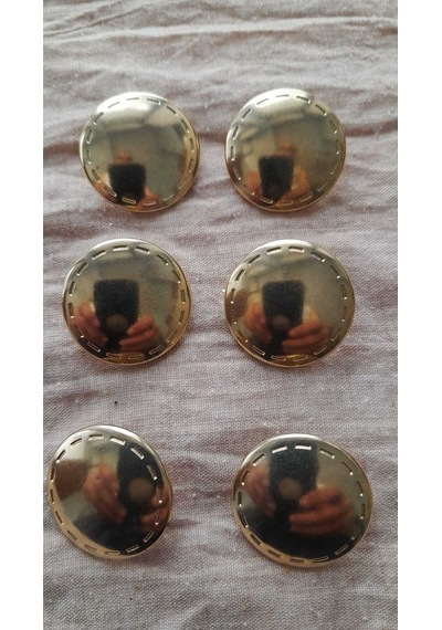Gold Metal Düğme 25 Mm 6 Adet