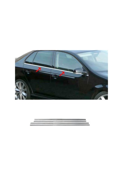 Vw Jetta Krom Cam Çıtası 4Parça 2006-2011 Arası P.Çelik
