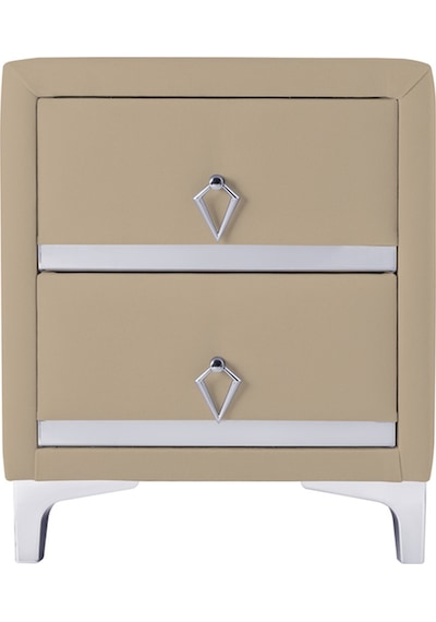 Doppia Linea Silver Iki Çekmeceli Bej Komodin- Kumaş Döşemeli Yatak Odası 2 Çekmeceli Komodin Modeli Doppia Linea Silver Iki Çekmeceli Bej Komodin- Kumaş Döşemeli Yatak Odası 2 Çekmeceli Komodin Modeli