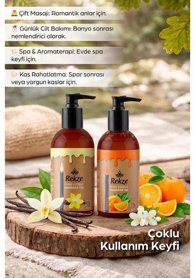 "erotik Portakal Ve Vanilya Aromalı Yenilebilir Masaj Yağı 120 Ml Kokulu Vücut Yağı" - 297079530