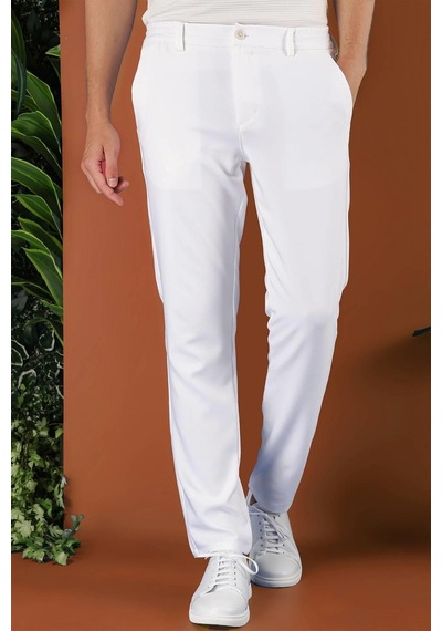 Efor P 1116 Slim Fit Beyaz Spor Pantolon Beyaz
