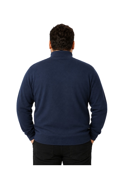 Battalmoda Erkek Büyük Beden Koyu İndigo Fermuarlı Dik Yaka Pamuklu Hırka 3xl-4xl-5xl-6xl Koyu Indigo
