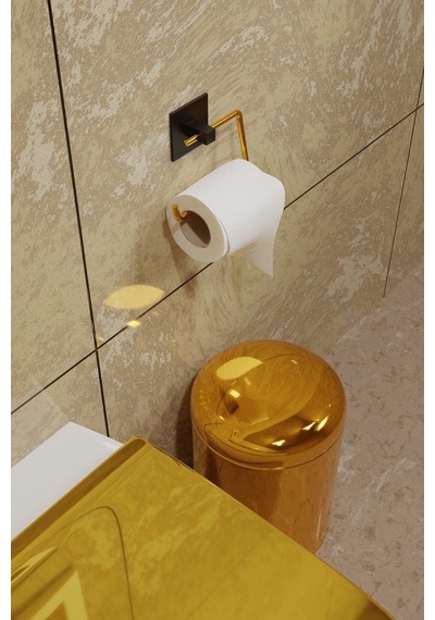 Buççin Online Mağaza Gold Paslanmaz Çelik Wc Kağıtlık 7 Tuvalet Kağıdı Askısı Yapışkanlı Tasarım Metal Altın Çok Renkli