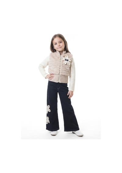 Xo Kids Kız Çocuk Folarlı 3lu Alt Üst Takım 7-14 Yaş 3907-4907 Ekru