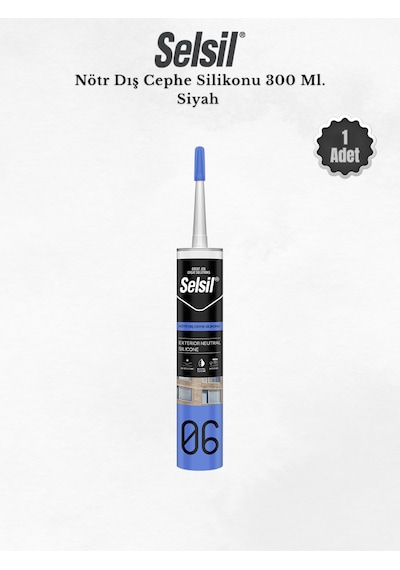 Selsil Nötr Dış Cephe Silikonu Siyah 300 Ml. Siyah