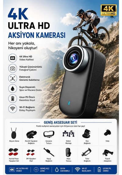 4k Ultra Hd Mini Wıfı Aksiyon Kamerası Taşınabilir Vücut Kamerası 1.47 Hd Ekranlı Giyilebilir Video Kaydedici Diğer
