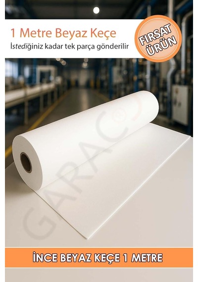 Bellalithe İnce Keçe Kumaş, 1mm Kalınlık, 100x100 Cm, Beyaz