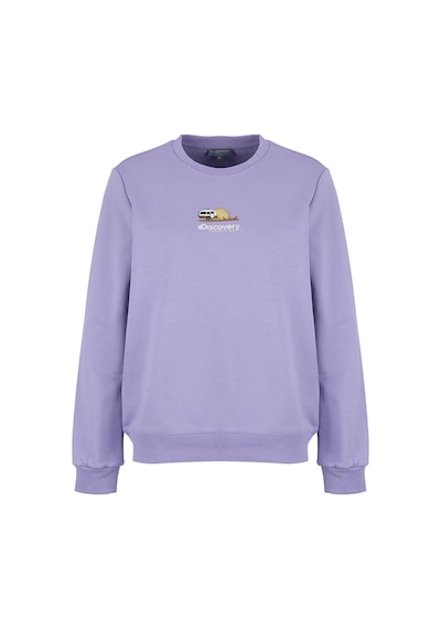 Discovery Expedition D6wl-swt3567 Lila Rahat Baskılı Kadın Sweatshirt