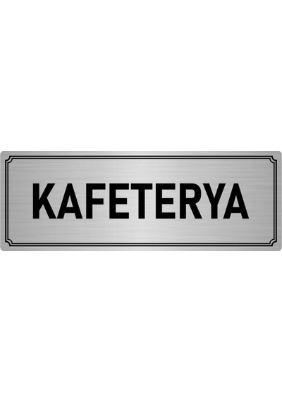 Metal Yönlendirme Levhası, Departman Kapı İsimliği Kafeteya 10x20 cm Gümüş Renk