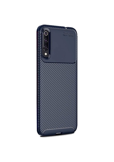 Xiaomi Mi 9 Karbon Desenli Negro Silikon Kılıf Lacivert