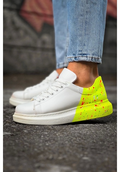 Ch254 Cbt Pittura Erkek Ayakkabı 502 Neon Sarı Topuk Splush Çok Renkli