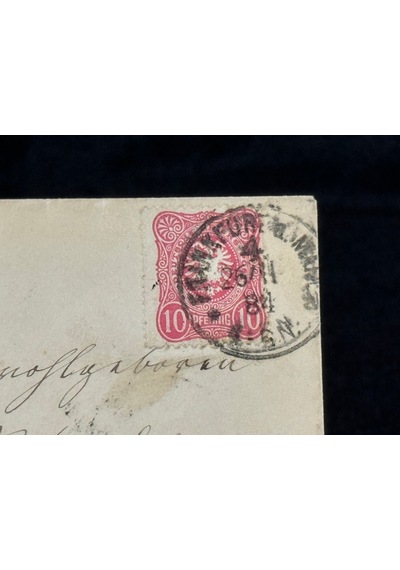 Deutsches Reich 1884 Yılında Alman İmparatorluğu Döneminde Postadan Geçmiş Zarf Reichspost 10 Pfennig Pullu