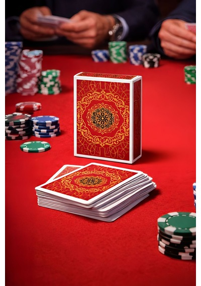 Kırmızı Jumbo Boy Pvc Plastik Su Geçirmez İskambil Poker Oyun Kağıdı Rd61kr