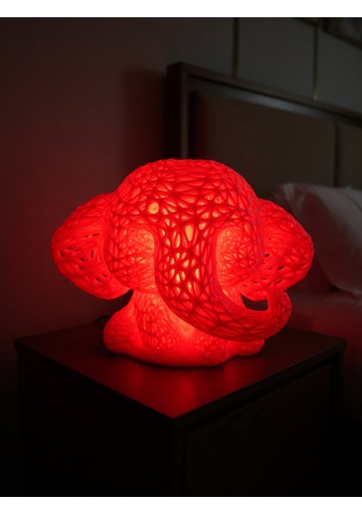 Sevimli Fil Çocuk Odası Gece Lambası 3d Tasarım Led Işıklı Masaüstü Mesh Dekor Hediyelik Kırmızı