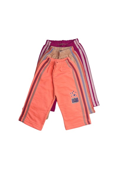 Minik Motion Çocuk Kız Kapri Eşofman Altı Şeritli 3 Lü Set Pembe Karışık Minik Motion Çocuk Kız Kapri Eşofman Altı Şeritli 3 Lü Set Pembe Karışık