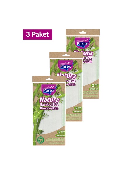 Natura Bambu Bez 2'li Paket 30 X 30 Cm Üçlü Set Diğer