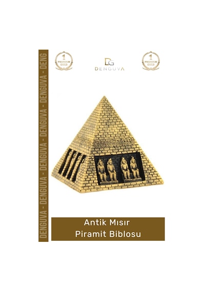 Piramitbiblo Antik Mısır Temalı Estetik Dekoratif Polyester Taş Tozu Kompakt İşçilik Piramit Biblo