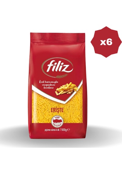 Erişte Makarna 500 Gr - 6 Adet